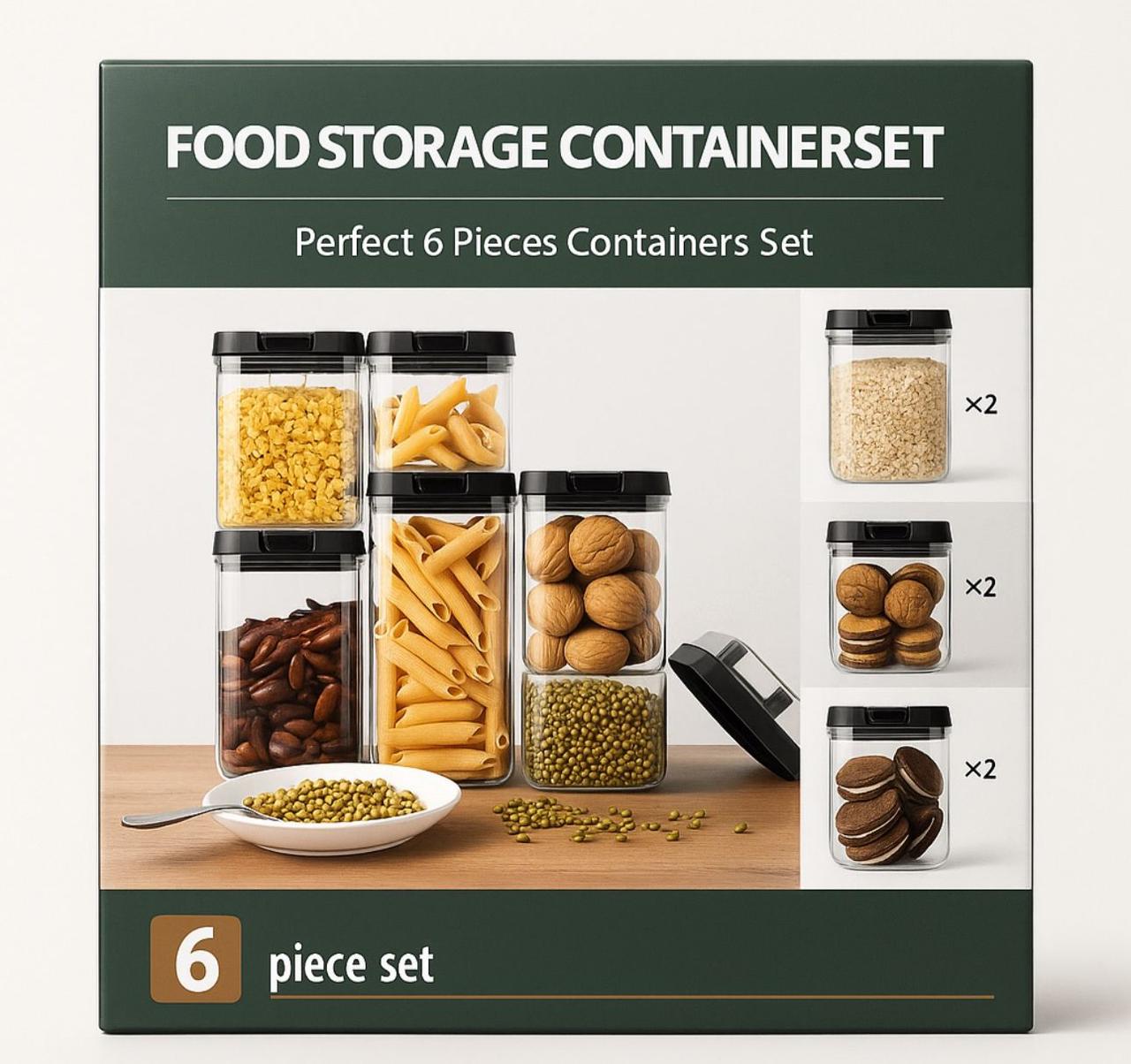 Organizador Frasco Hermetico Cocina x6